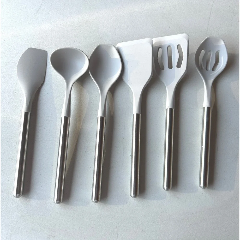 Sabatier Gray Silicone Stainless Steel 6 Piece Kitchen Utensil Set
